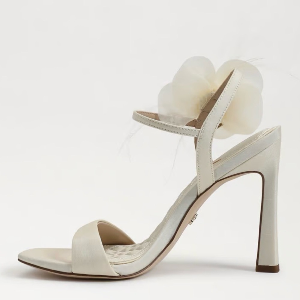 Sam Edelman Ivory Floral Ankle-Strap Heels - Picture 3 of 4